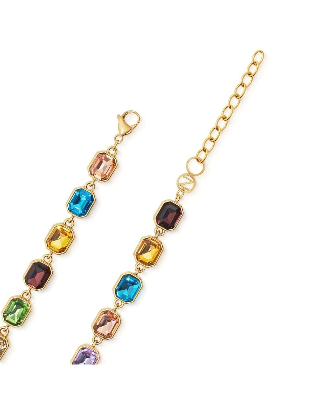 Nialaya Metallic Emerald-Cut Crystal Choker