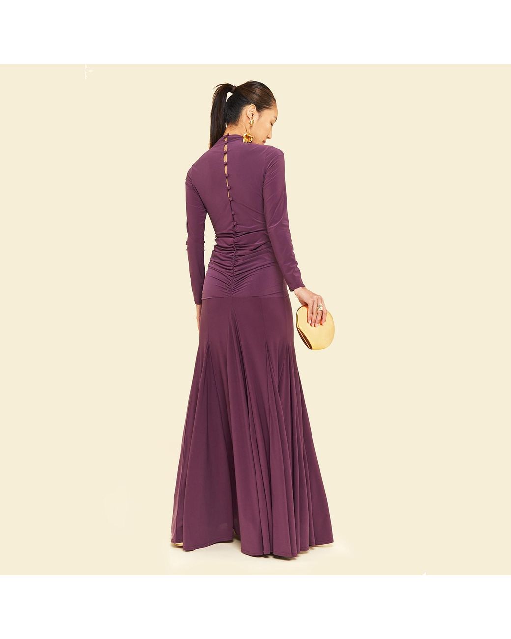 Celestine & Mae Purple Zinnia Maxi Dress