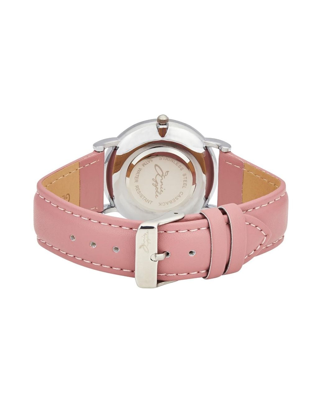 Bermuda Watch Company Annie Apple Alore Silver/white/pink Leather Hairdresser Scissor Hands Wrist Watch