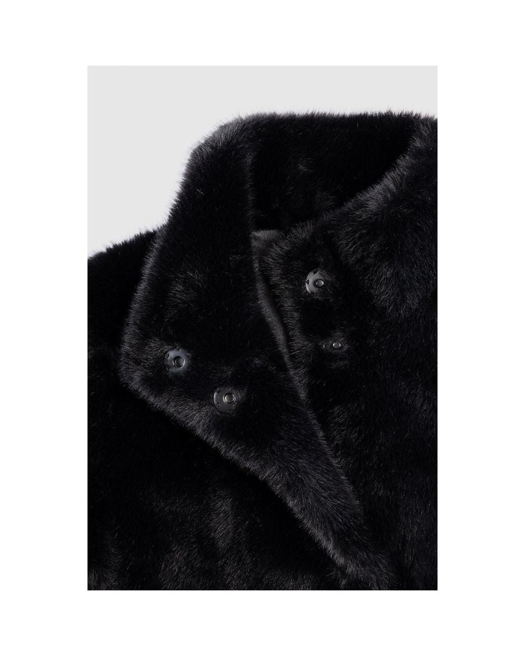 ISSY LONDON Black Millie Luxe Faux Fur Coat