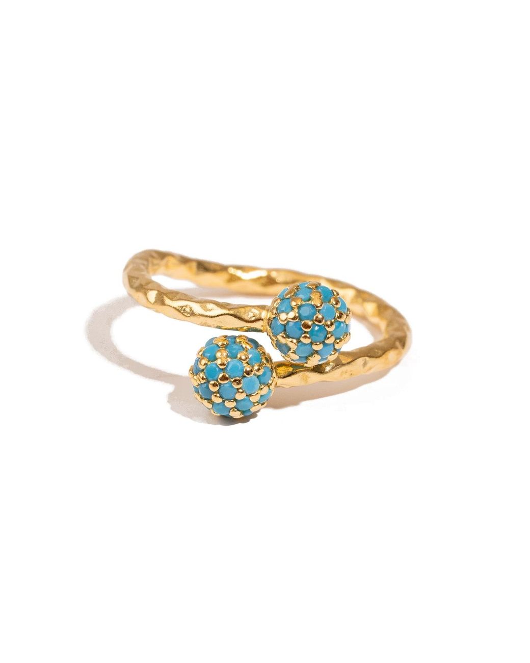 Ebru Jewelry Metallic Radiant Duo Adjustable Ring