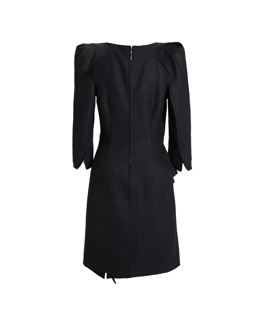Smart and Joy Black Suede Structured Tailor Dress