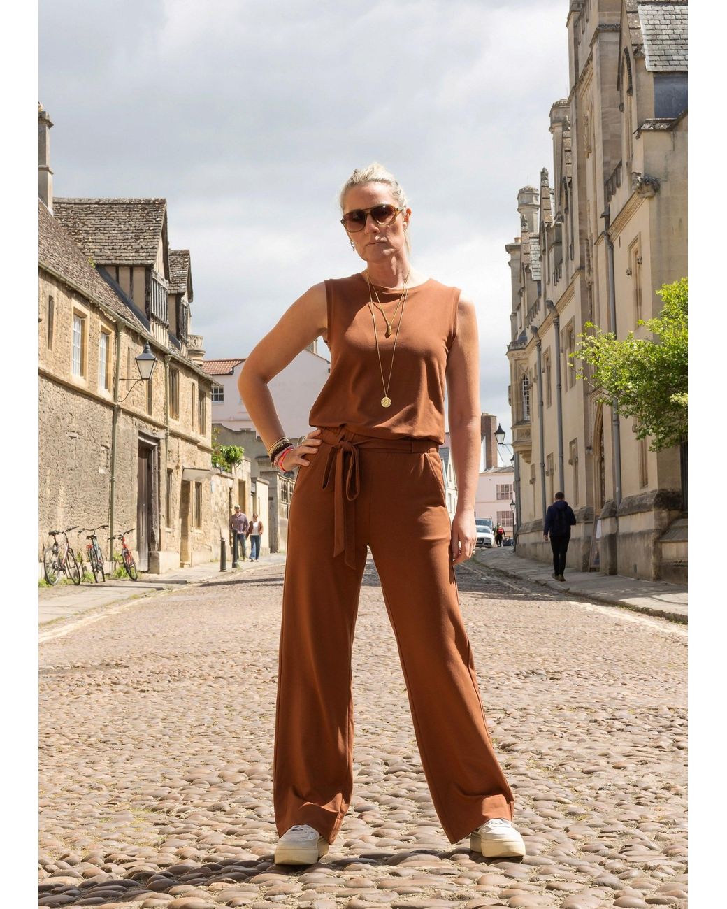 Weartwo London Brown Goddess Wide Leg Trousers, Praline