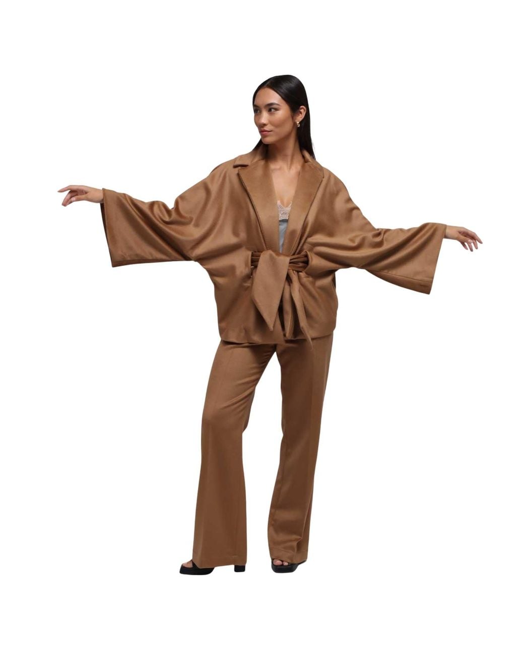 Humans & Land Brown Camel Kimono Jacket