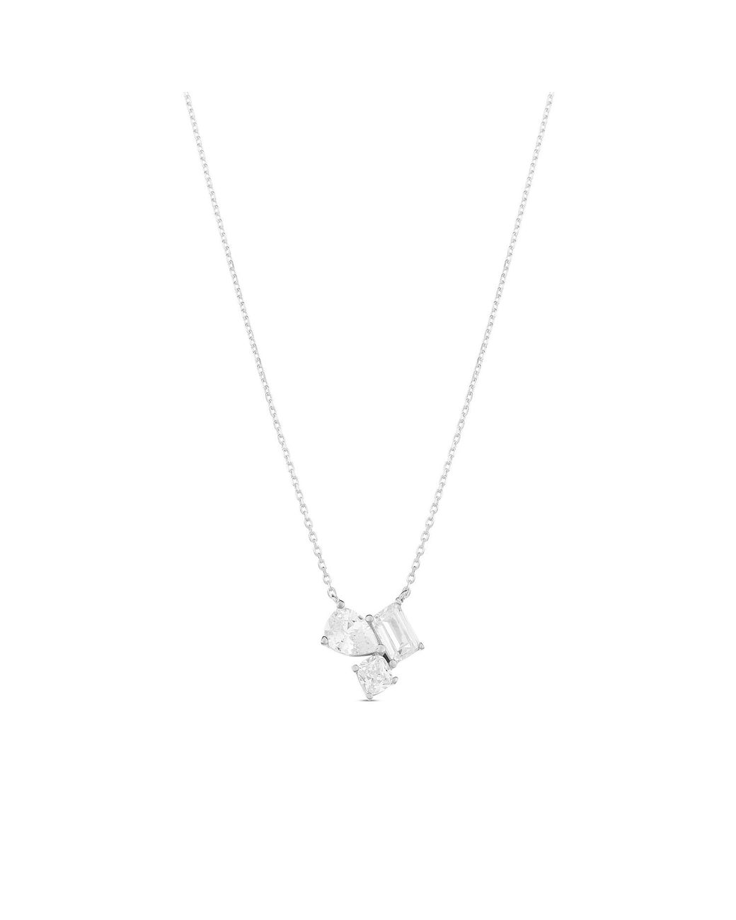 SHYMI Metallic Three Stone Necklace