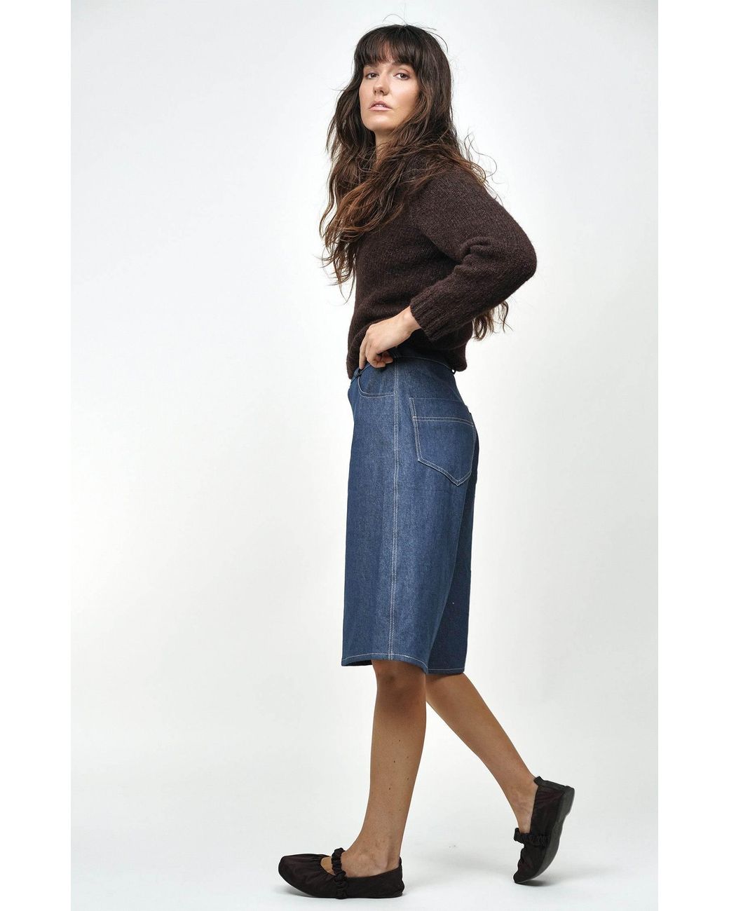 Gunda Hafner Ltd Blue Dark Unwashed Denim Jorts