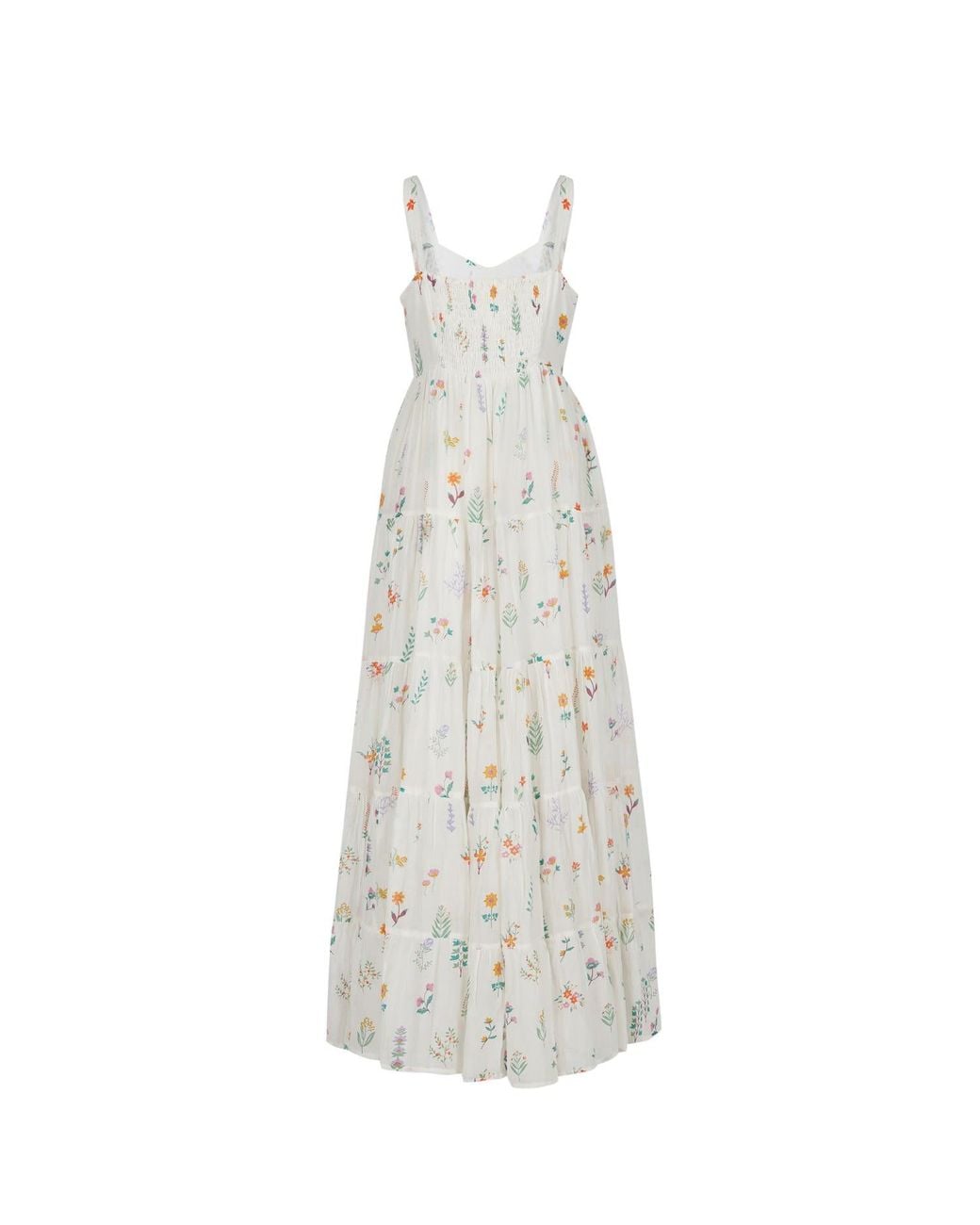 Em & Shi White Summer Herbs Tiered Dress
