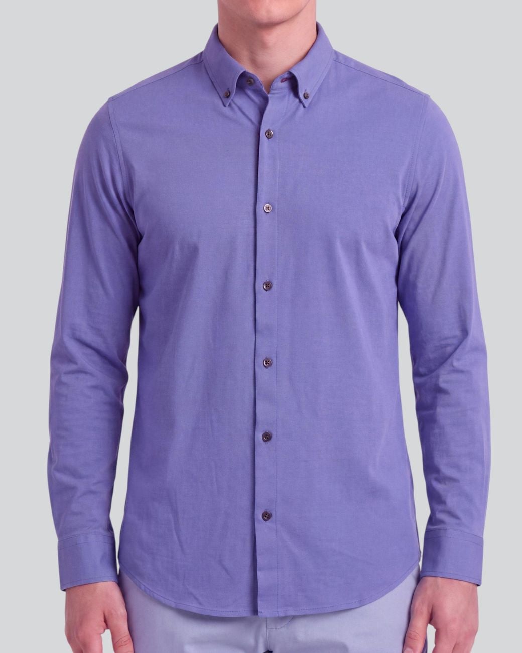 Lords of Harlech Blue Simon Dawn Stretch Jersey Long-Sleeve Shirt for men