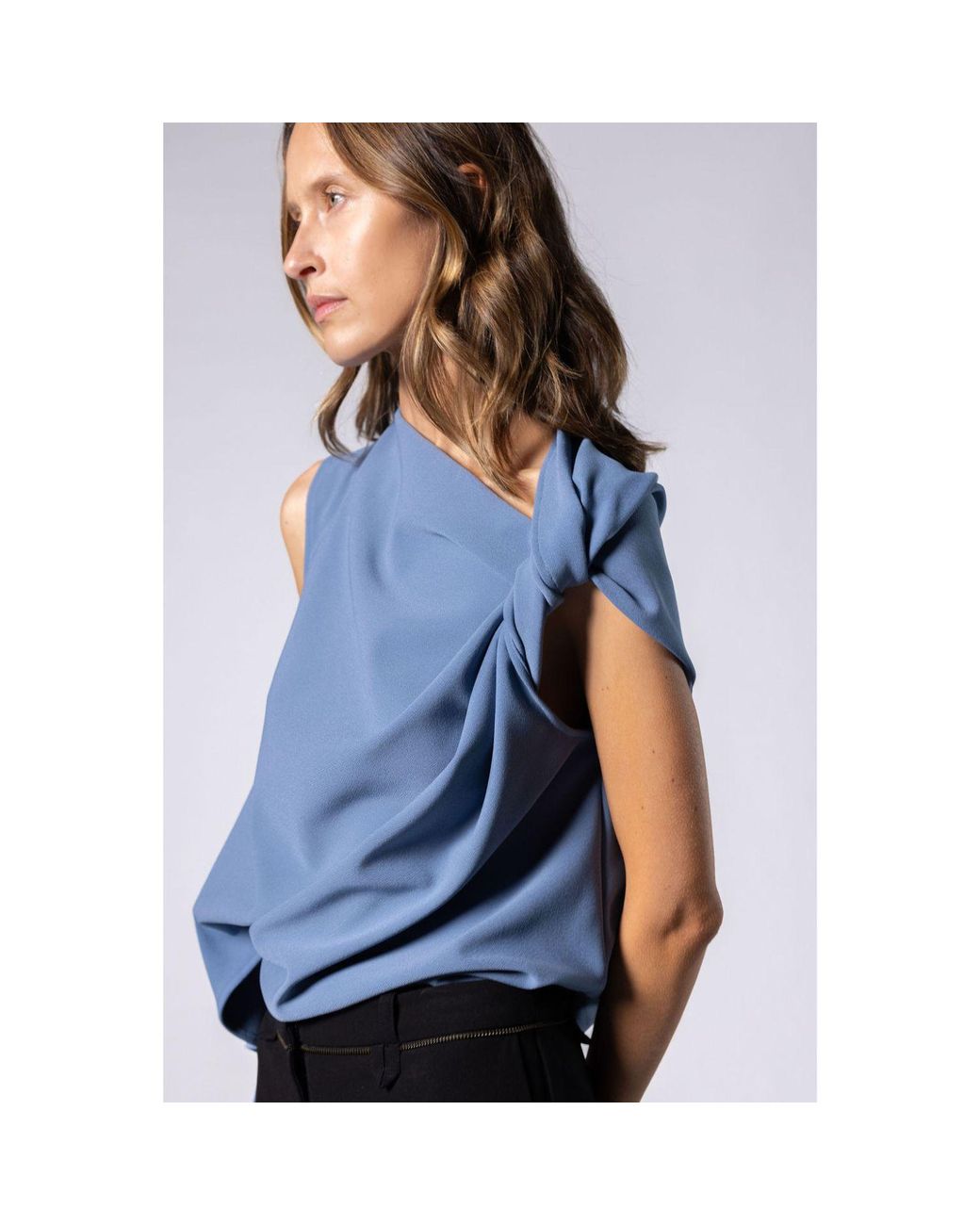 Lendrop Studios Blue Laurent Twisted Top Slate
