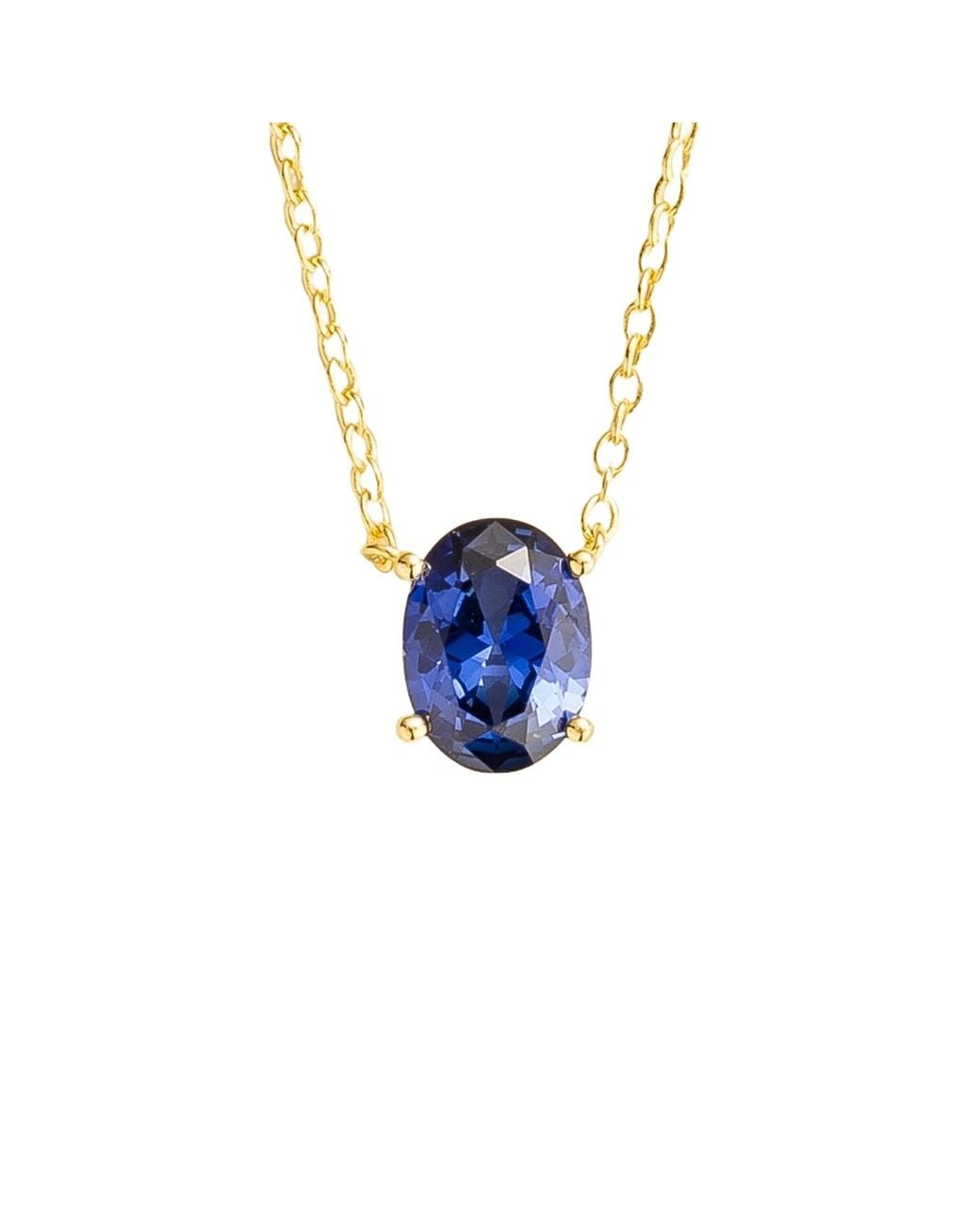 Juvetti Blue Ovo Necklace Set With Sapphire