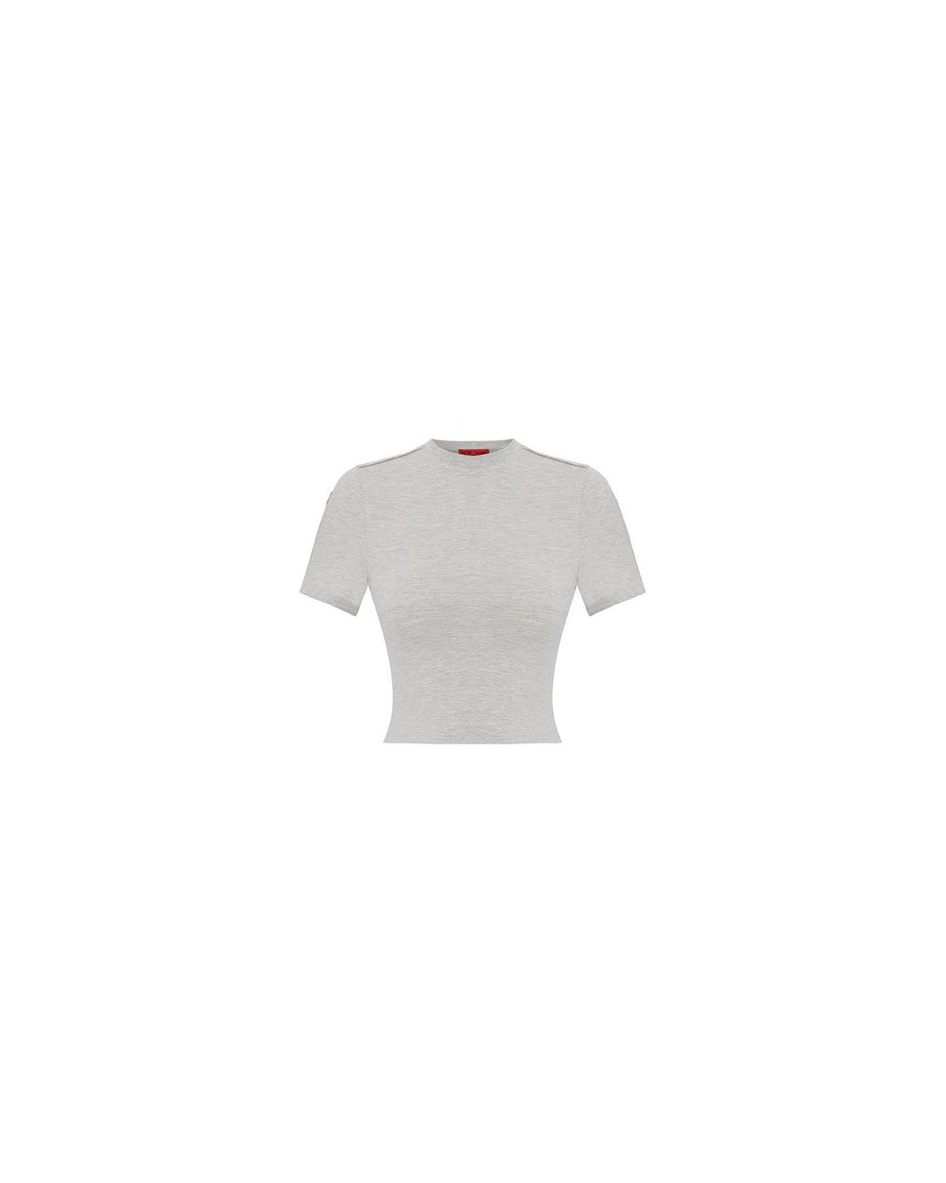 Pcfg Gray Cotton Slim Fit Crop Tee