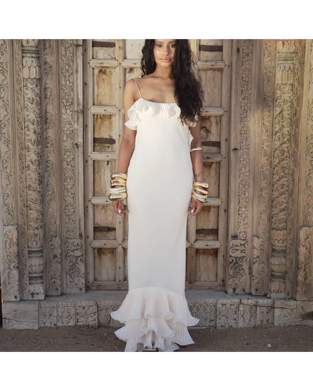 delina dress in cream Delina Utility Dress in Creme