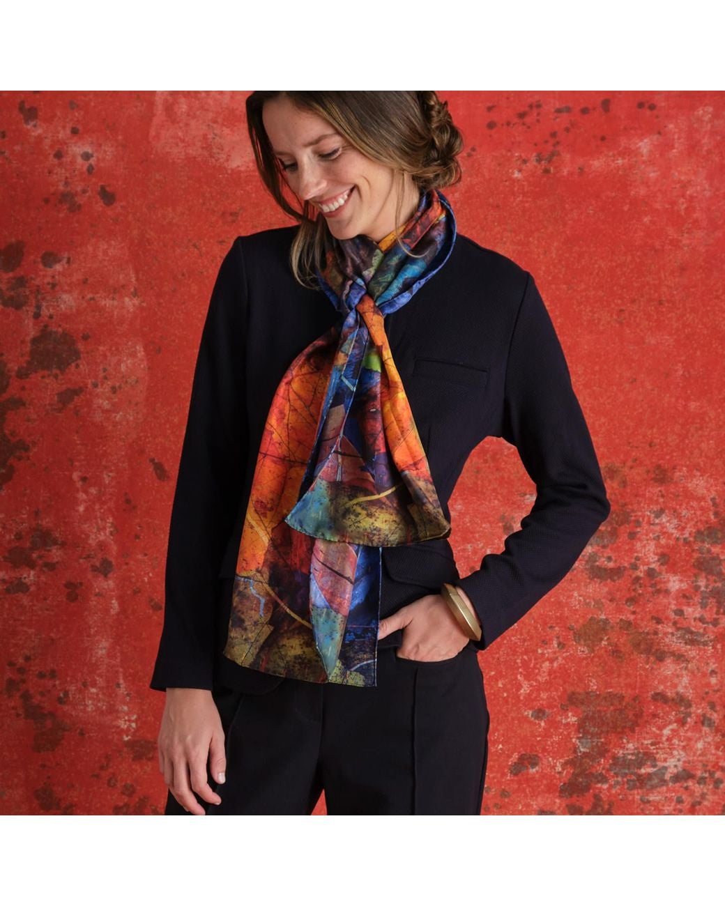 Richard Stone Studio Blue Twilight Silk Scarf