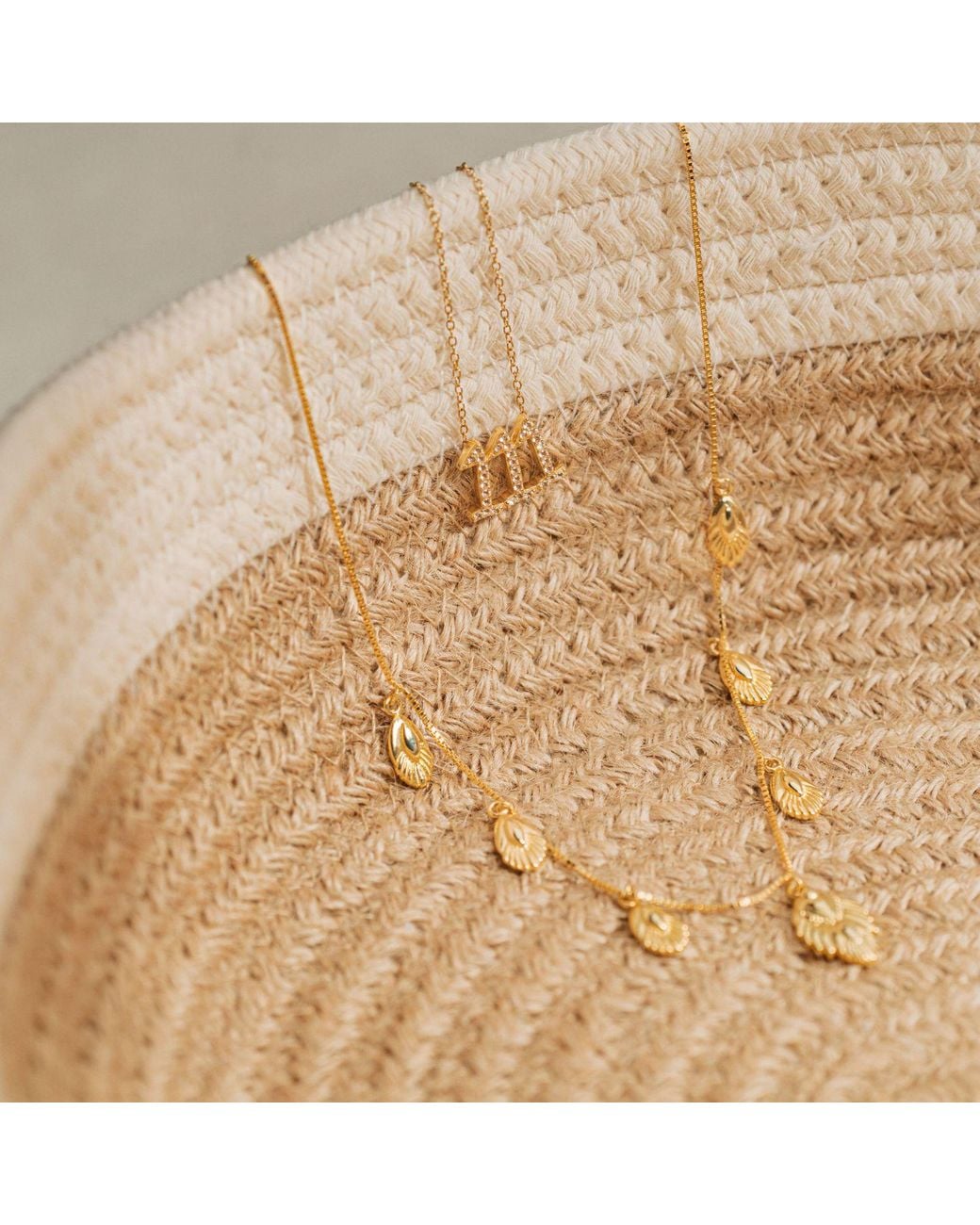Seven Saints Metallic One, One, One Angel Number Manifestation Necklace, Topaz, Rhodium