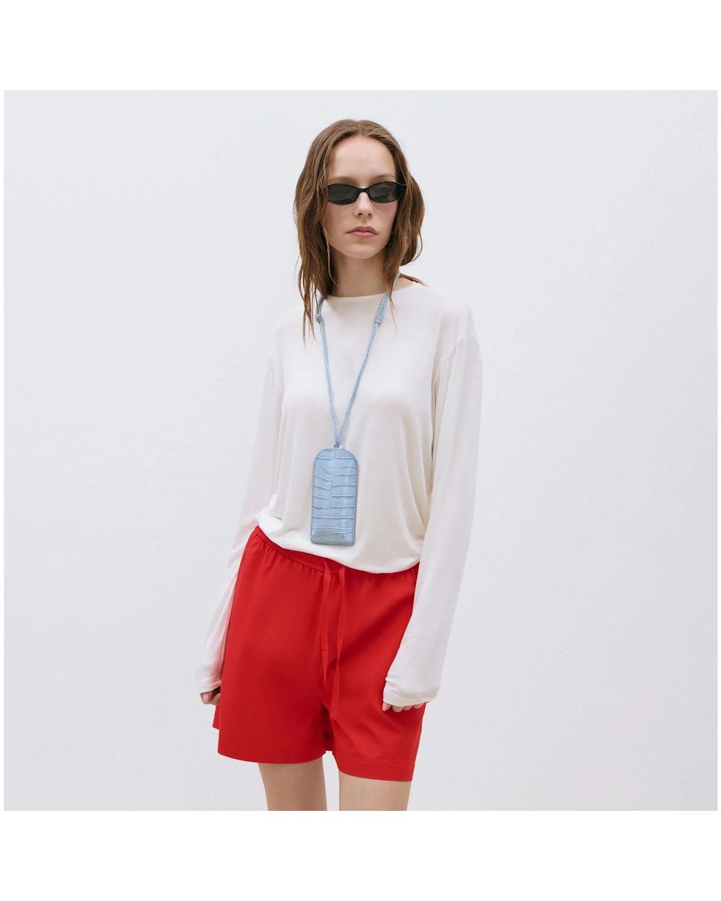 Sd Collection Blue Leather Sunglasses Case