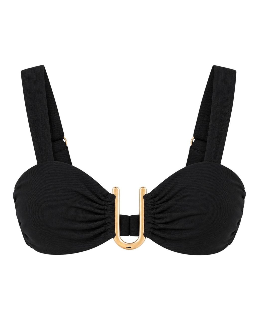 Plivati Black Marcella Ribbed Bikini Top