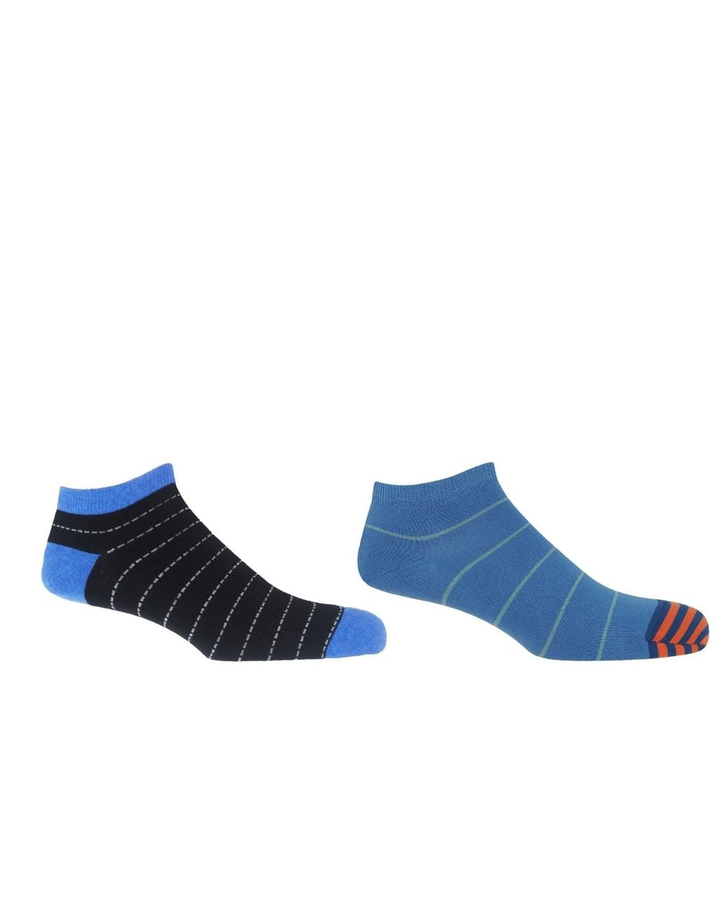 Peper Harow - Made in England Blue Thin Stripe & Dash Trainer Socks Bundle for men