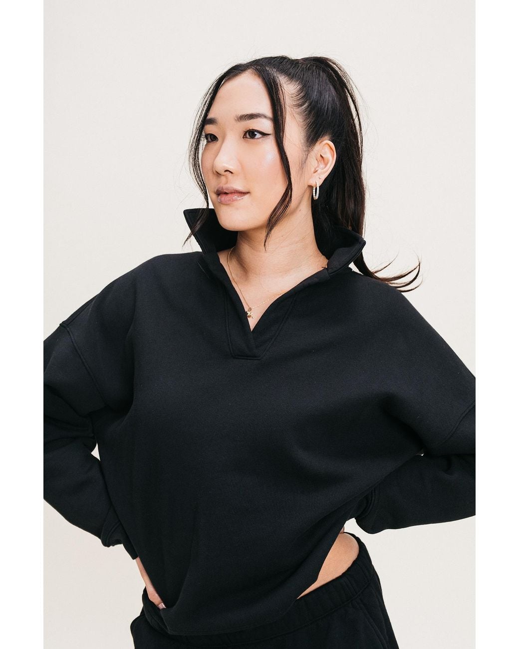 Ocio Leisurewear Black Polo Crew