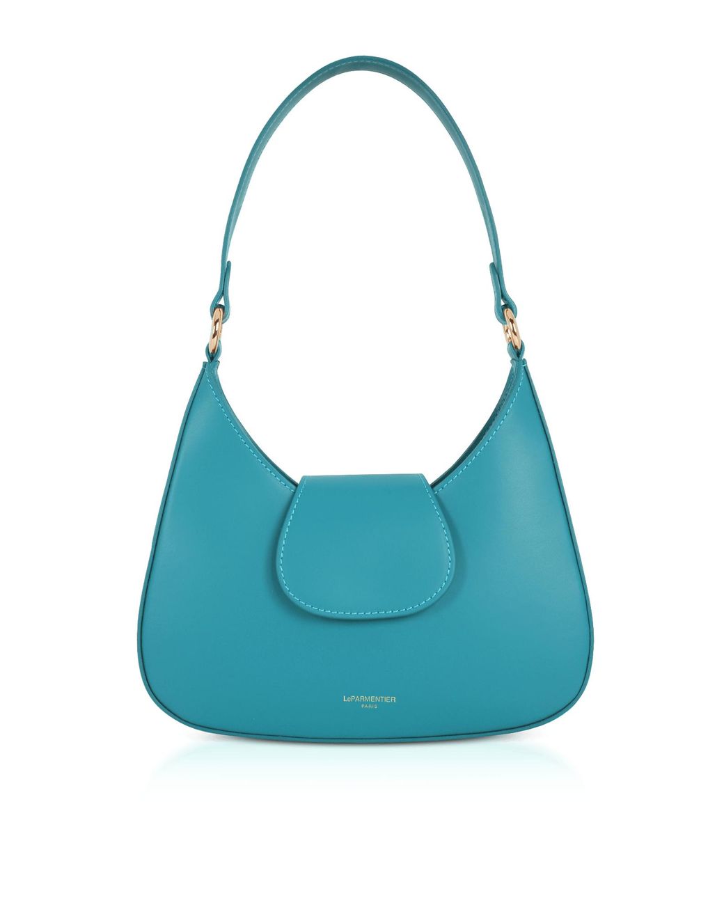 Le Parmentier Blue Obolo Leather Shoulder Bag