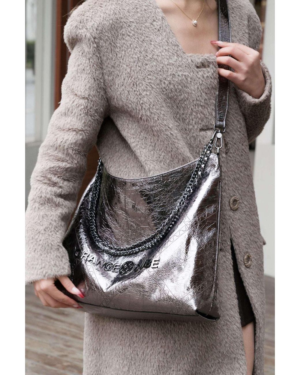 Orange Cube White Metropolitan Crossbody Bag