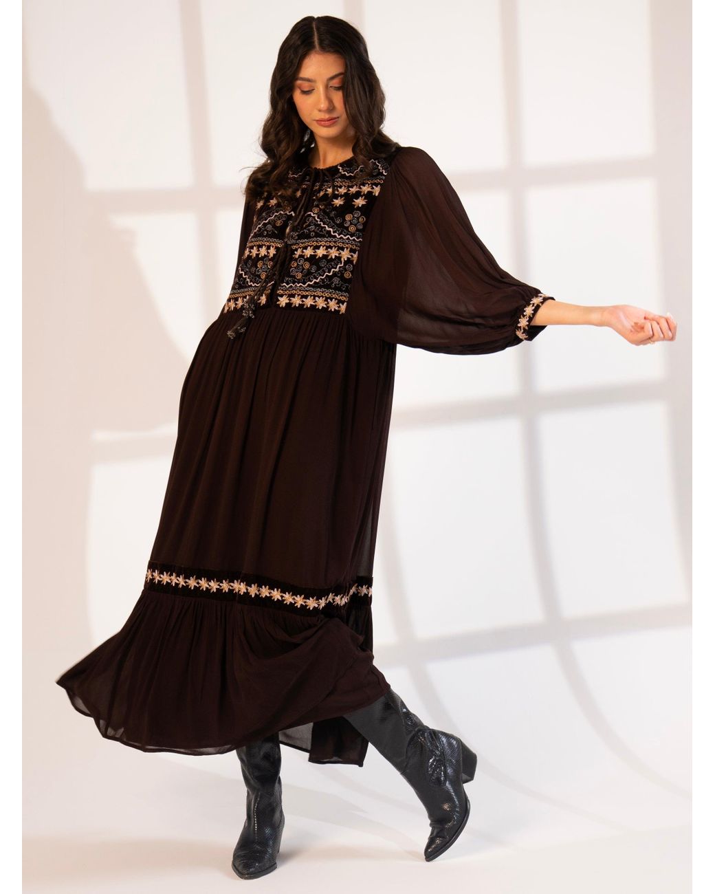 slim fit dress slacks Black Floral Satin Maxi Dress - All Dresses main image 0