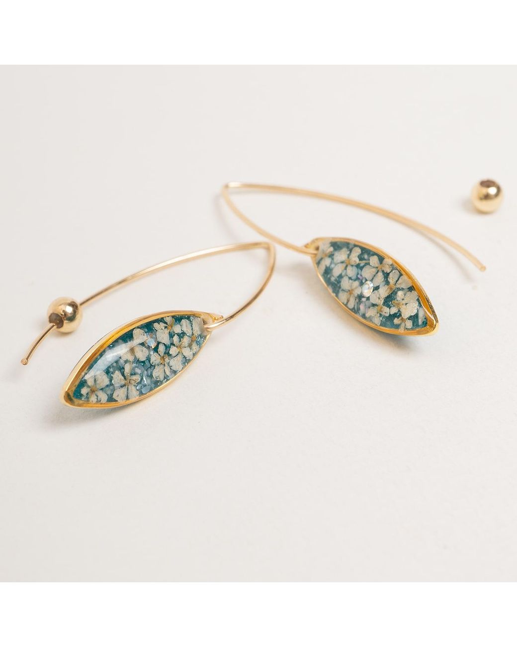 Kate Koel Blue Flower Dangle Earrings