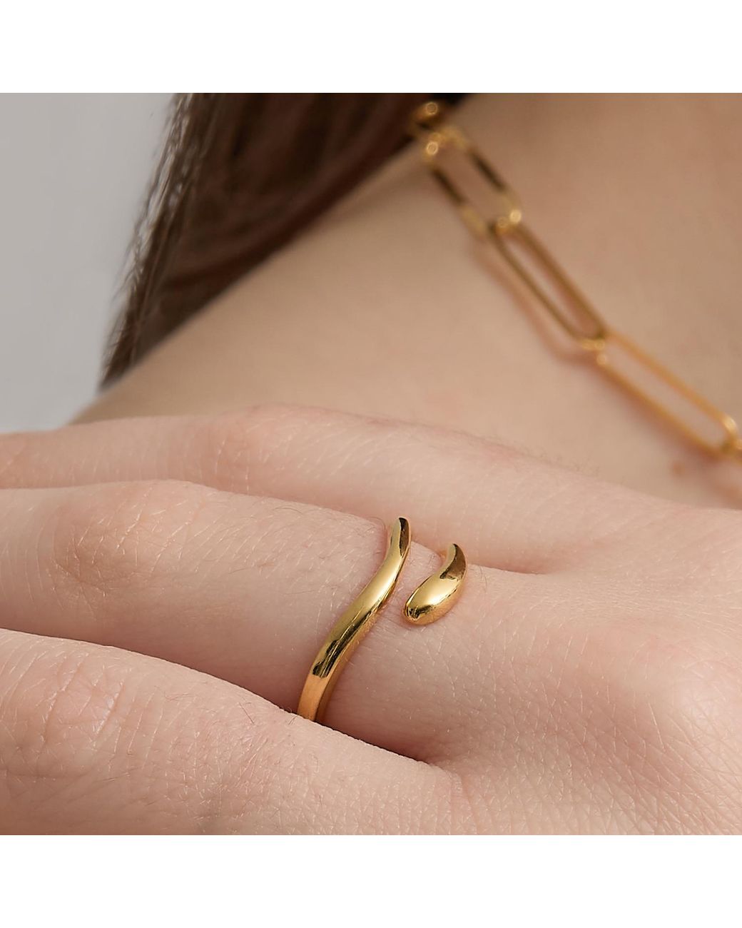 Esterah Metallic Wrap Ring