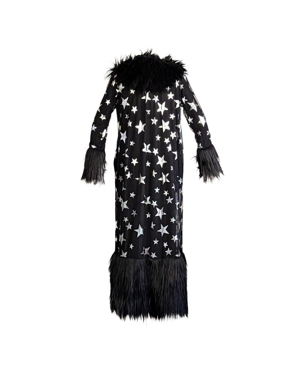 Jennafer Grace Black Penny Deluxe Starina Faux Fur Coat