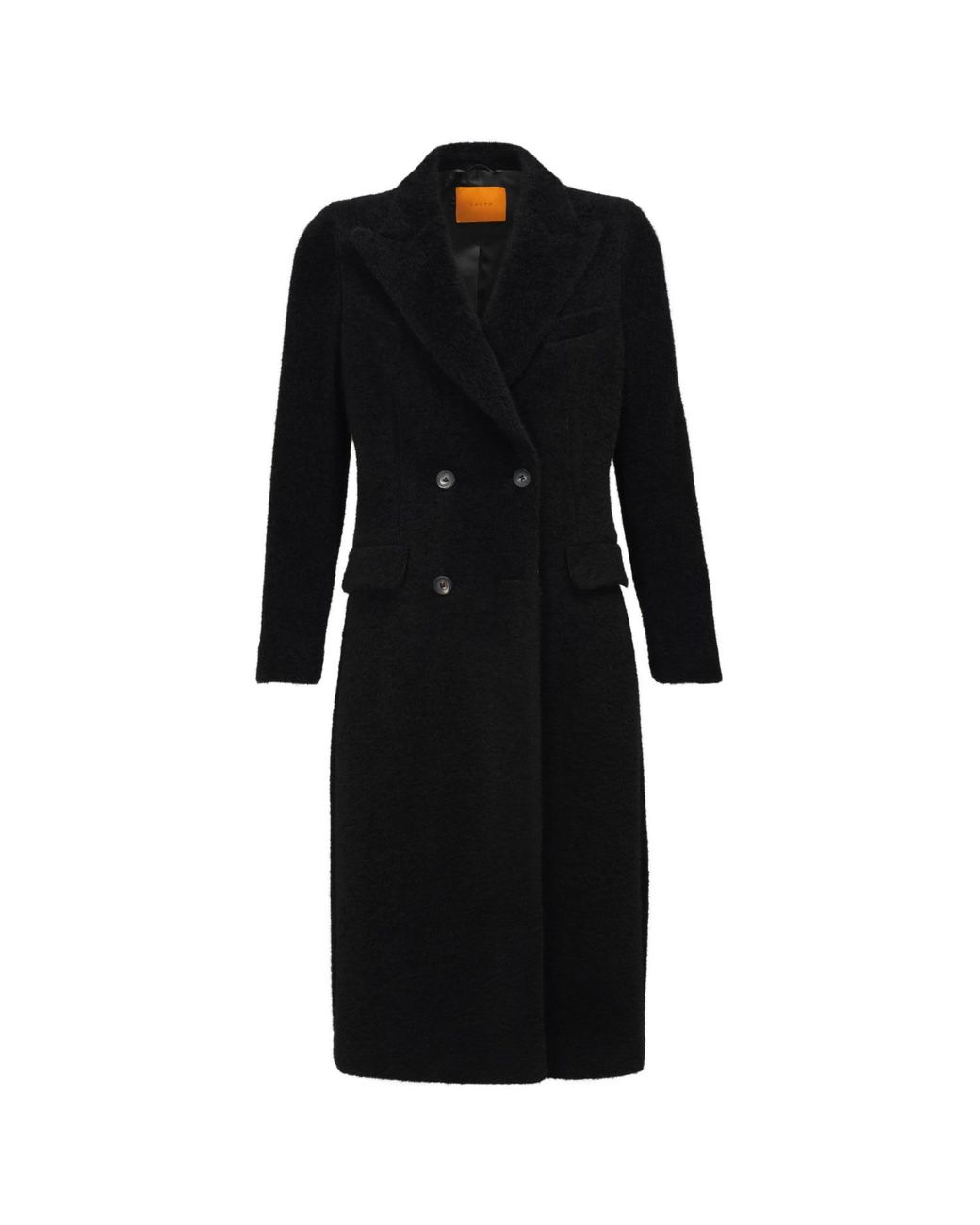 Vulto Black Alpaca Double Breasted Coat