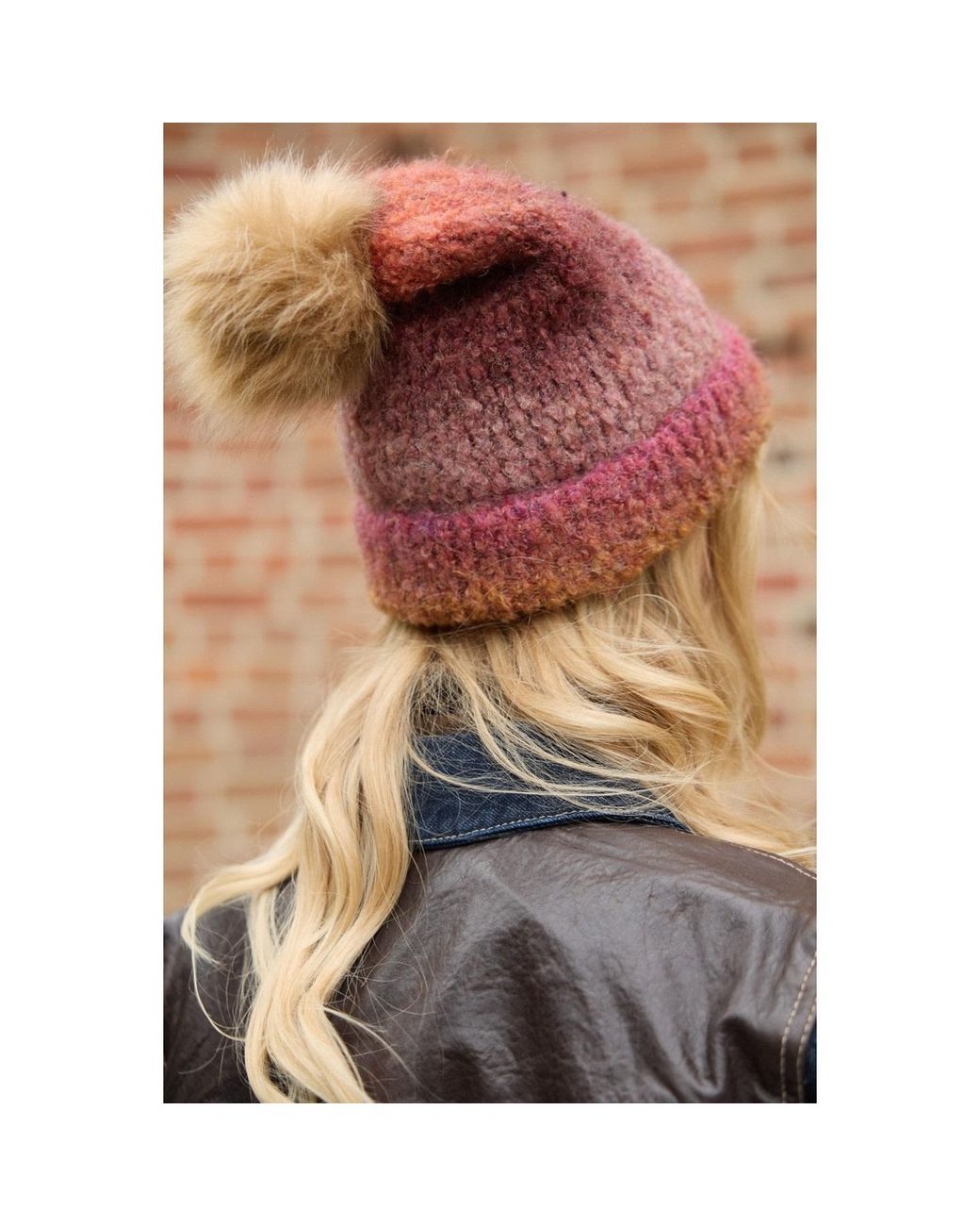 Saachi Brown Gradient Knit Beanie