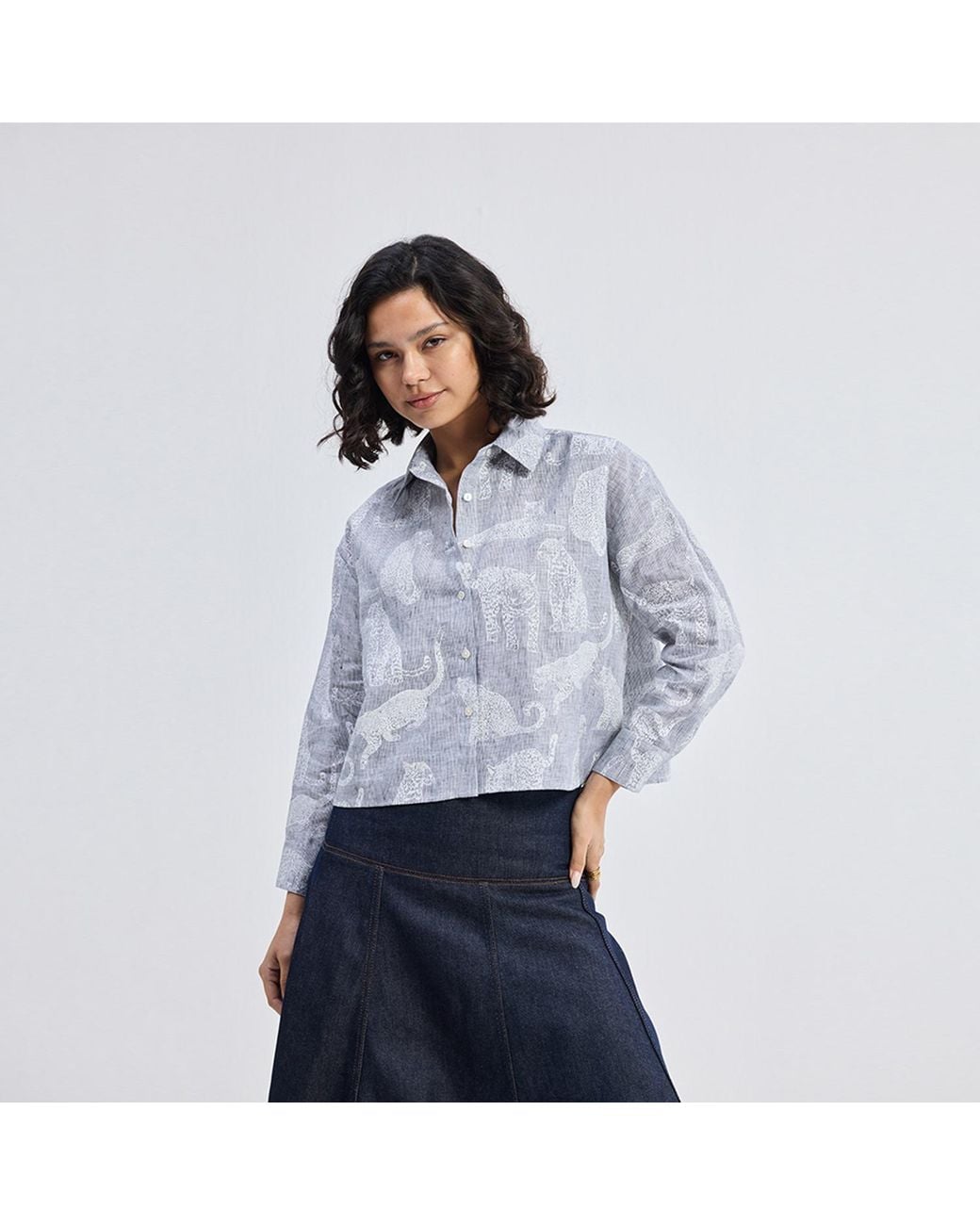 REISTOR Blue Oversized Boxy-Fit Shirt