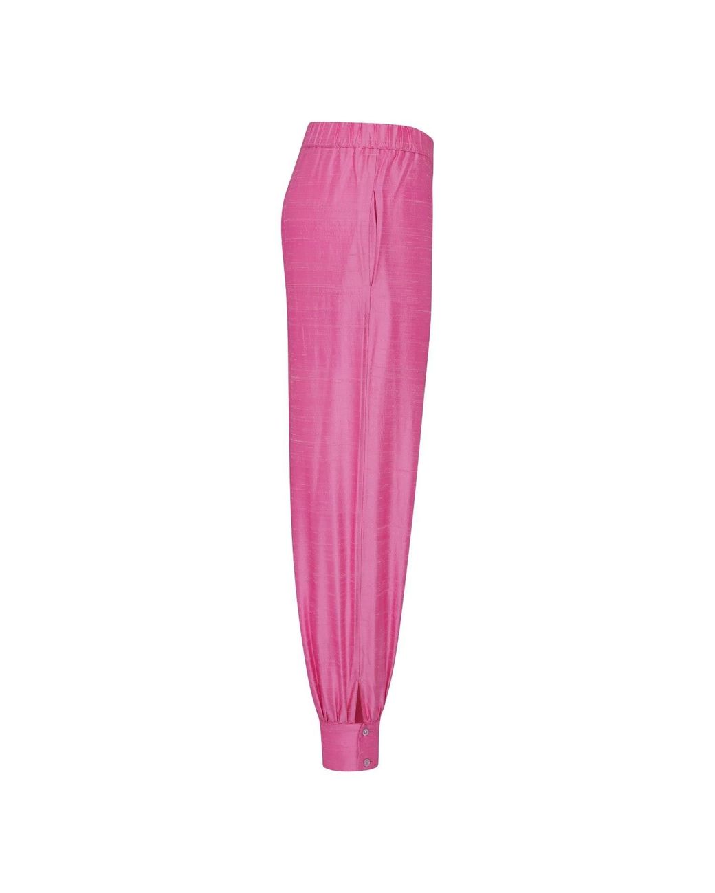 NAZLI CEREN Pink Lauret Silk Pants