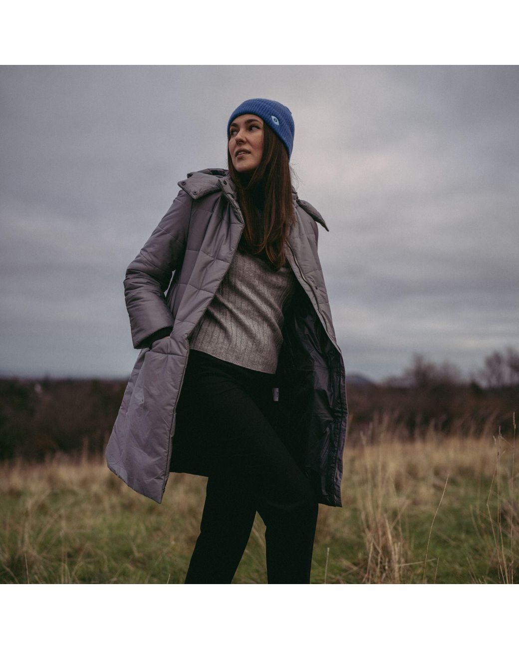 BEIRA Gray Francesca Water Resistant Padded Coat