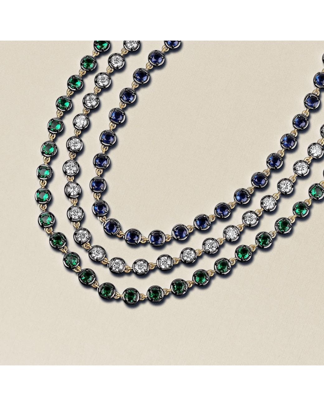 SHYMI Metallic Round Victorian Style Tennis Necklace