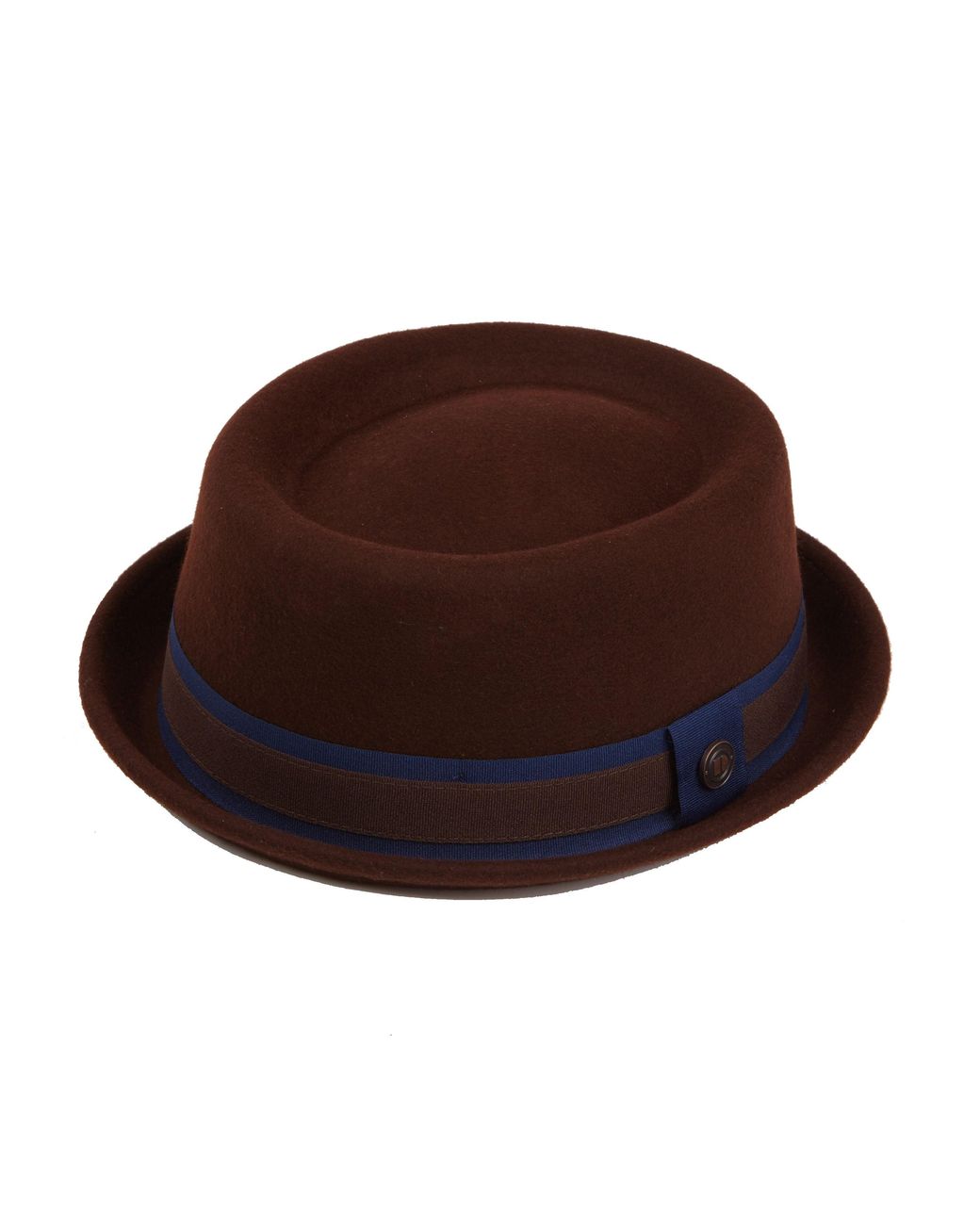 Dasmarca Hats Brown Leo Felt Skimpy Brim Short Brim Rude Boy Mod Style Porkpie Hat for men