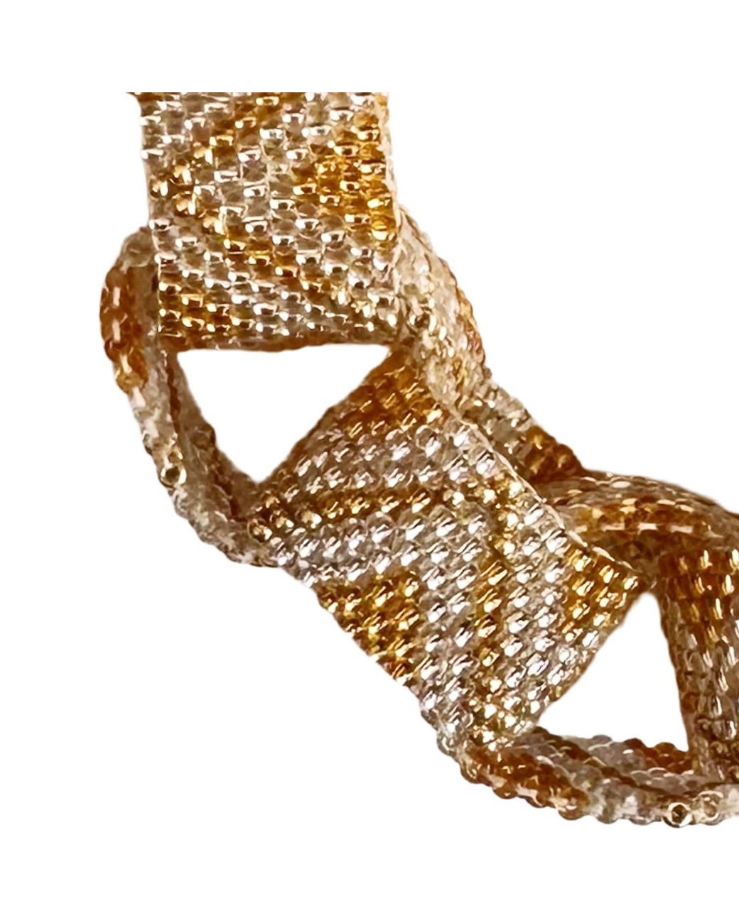 Iliana Arrazola Metallic Bold Chunky Link Bracelet, Glass Beads, Beaded Jewelry