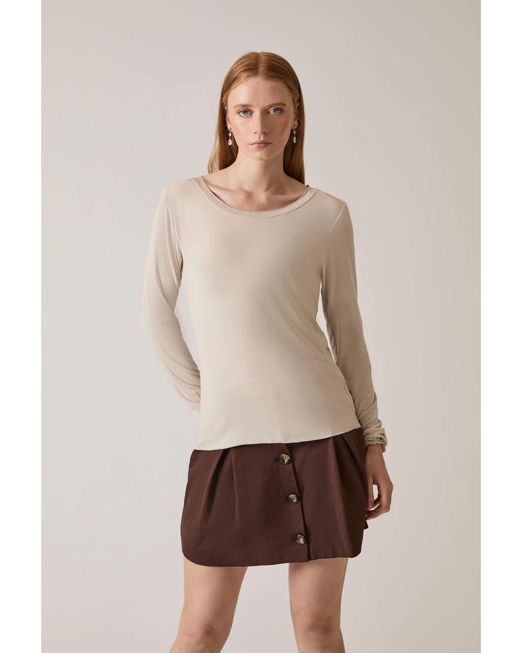 James Lakeland Natural Long Sleeve Top
