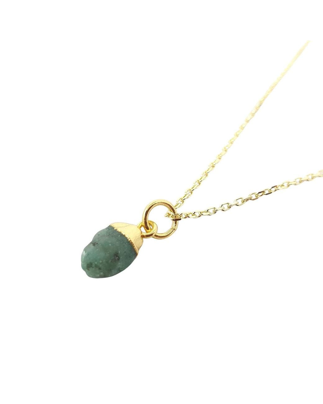 Sophelia Metallic Raw Emerald Plated May Birthstone Necklace