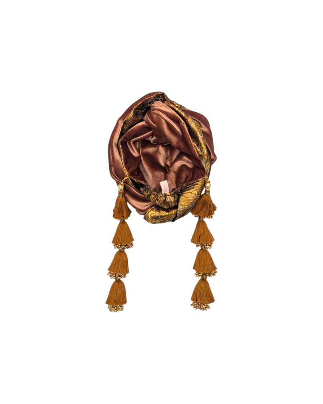 Julia Clancey Brown Cocoa Brocade & Velour Reversible Dorado Turban