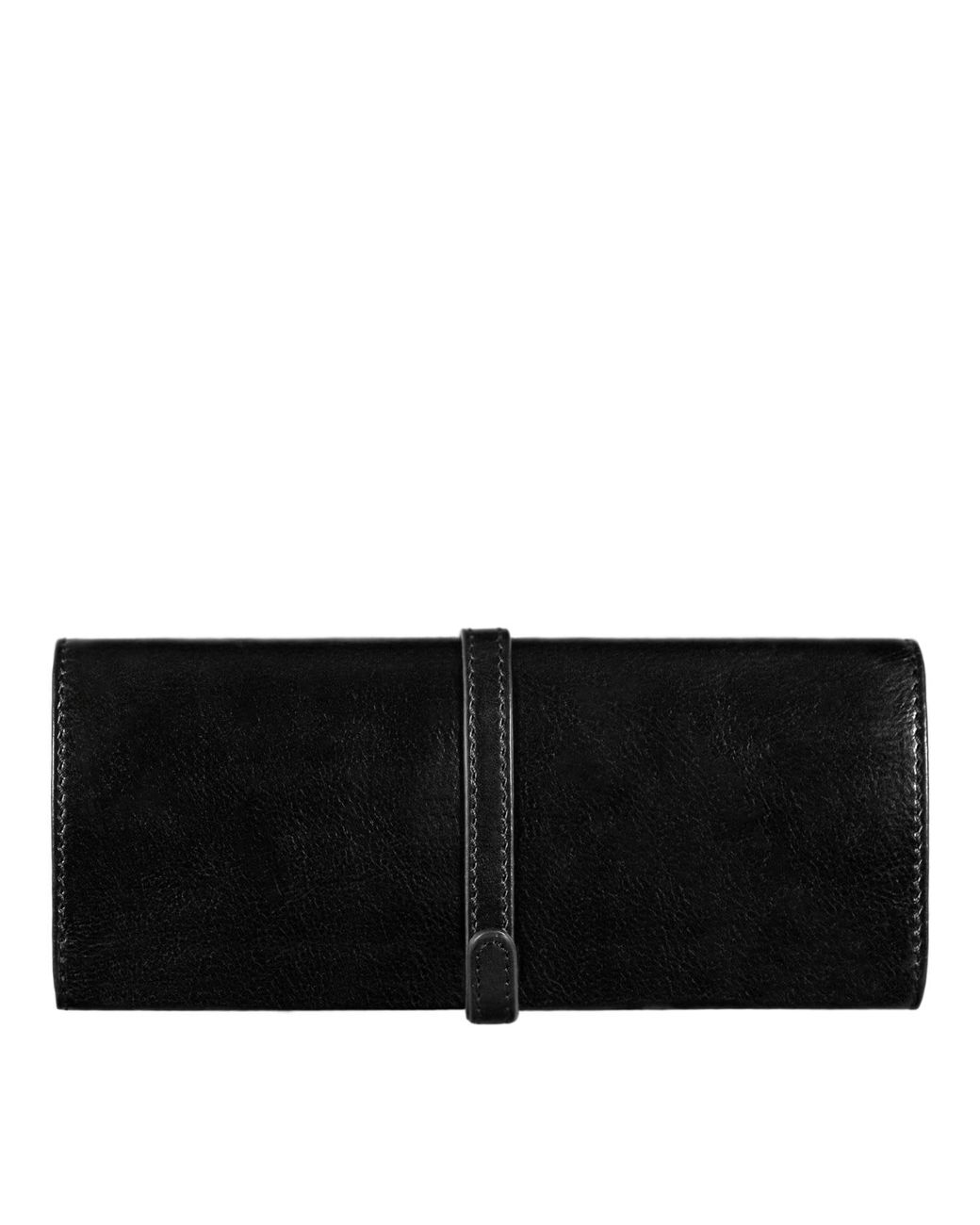 Time Resistance Black Leather Jewelry Case
