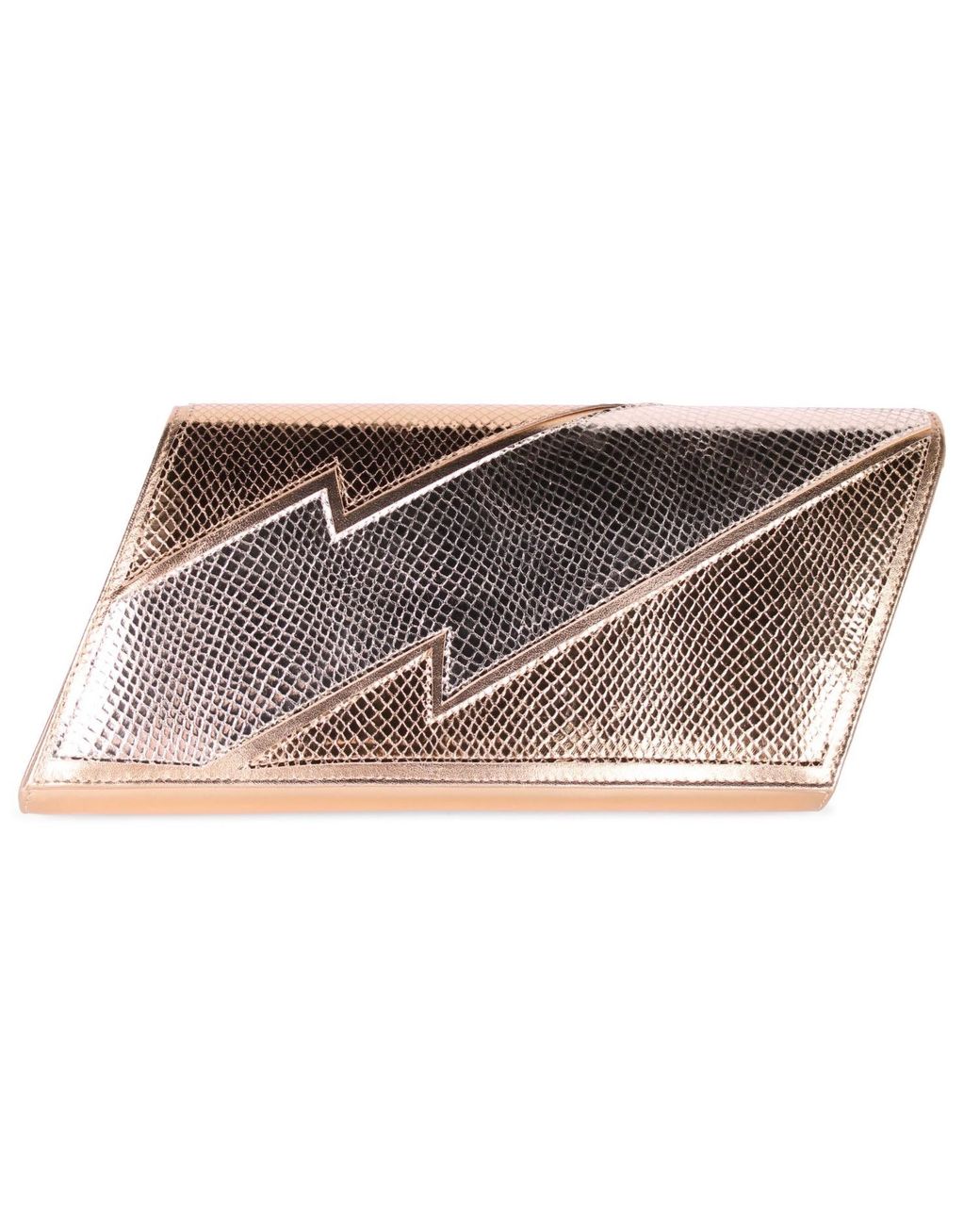 Terry De Havilland Mia Clutch Bag Metallic Platino