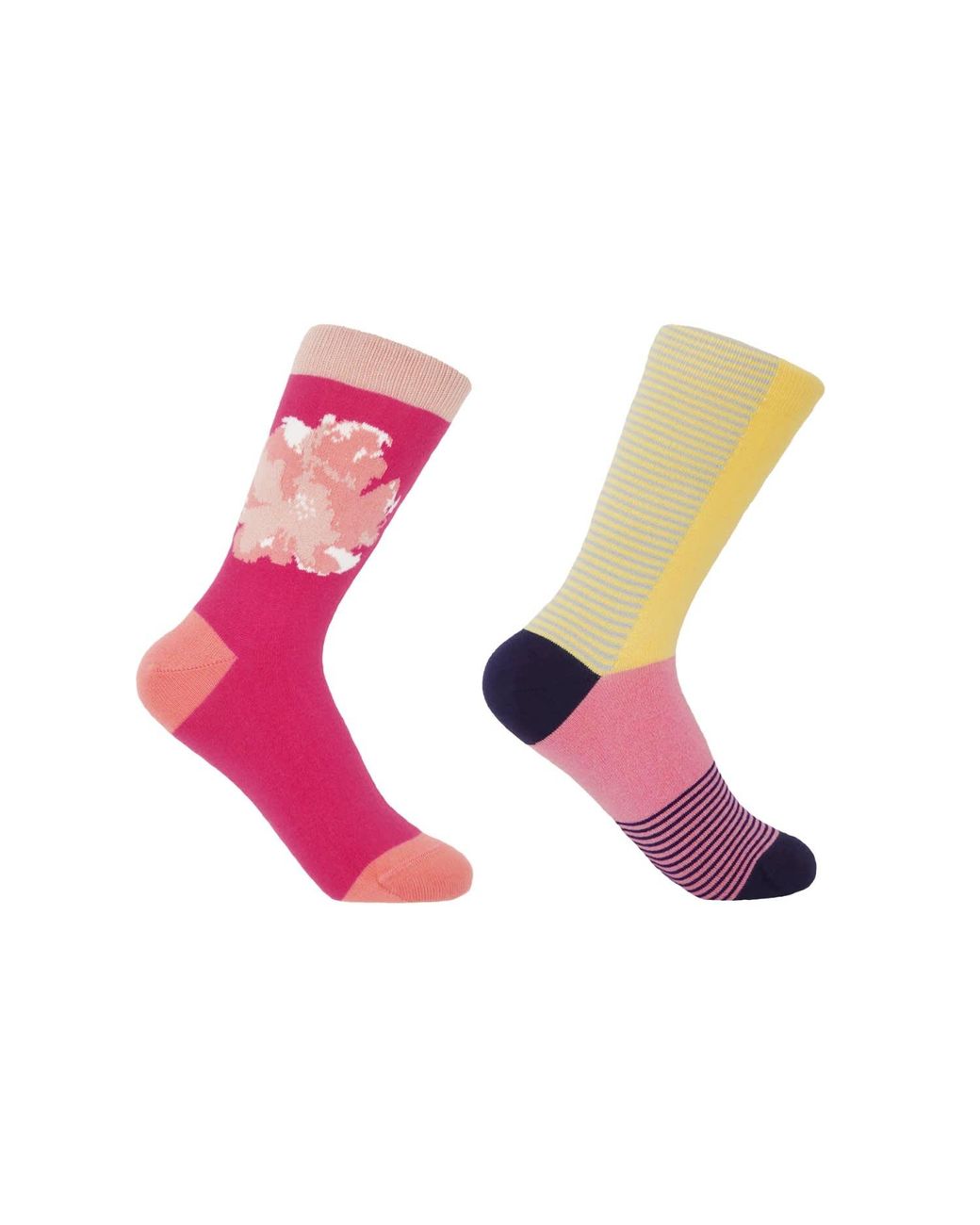 Peper Harow - Made in England Pink Rose Wild Flower & Daisy Anne Socks Two Pack
