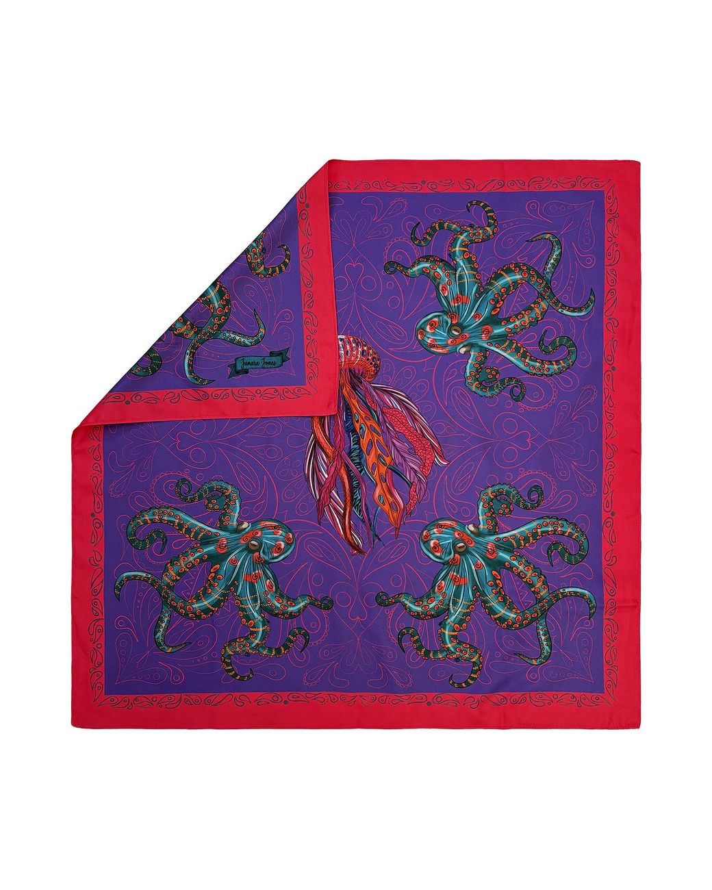 Janara Jones Purple Marine Satin Twill Scarf