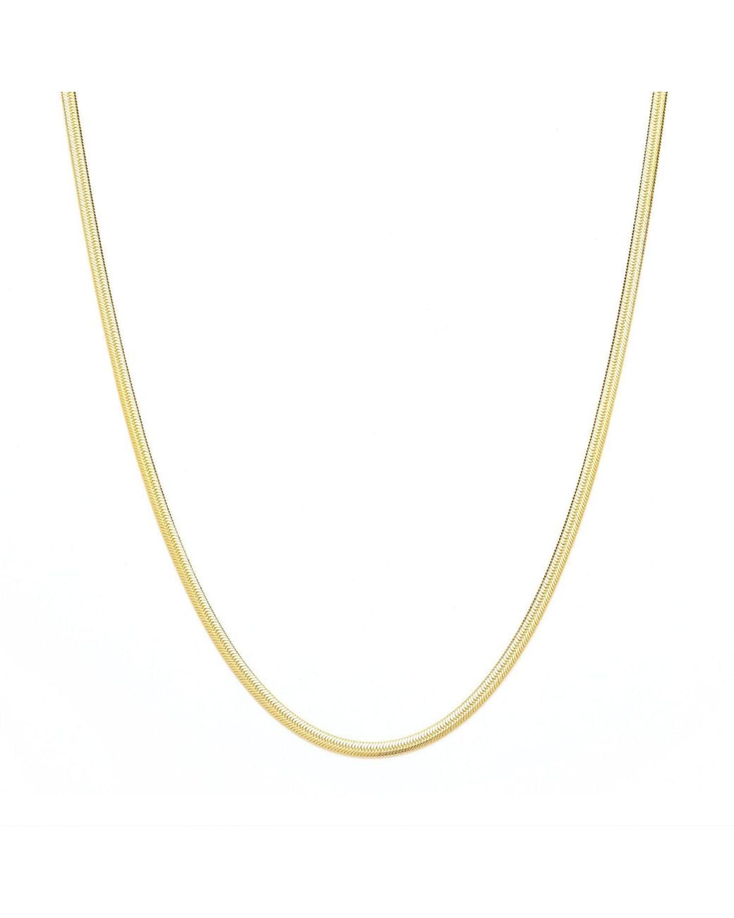 Seven Saints Metallic Herringbone Chain Necklace, Over Sterling