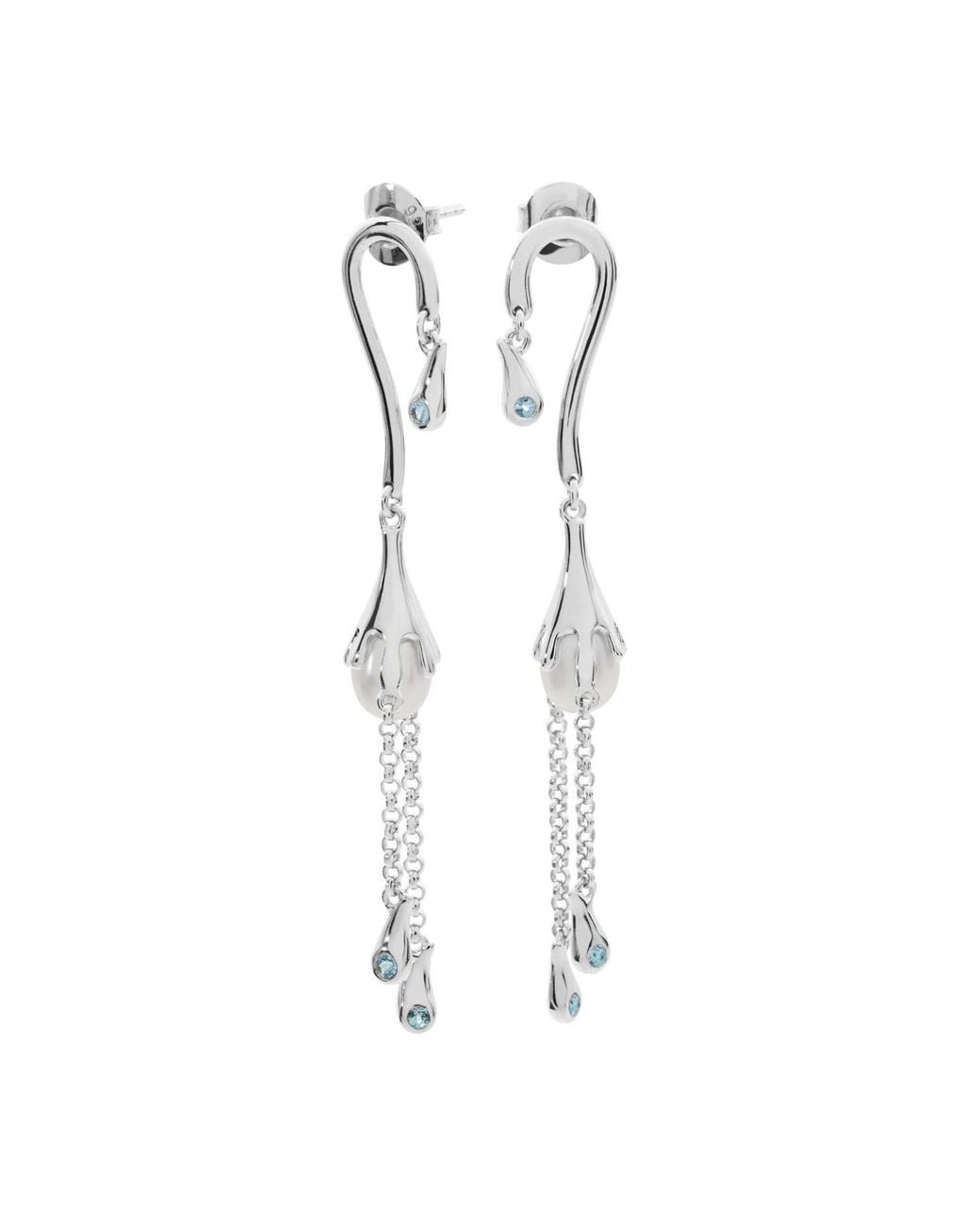 Lucy Quartermaine Metallic Pearl Drop Earrings With Swarovski Crystals