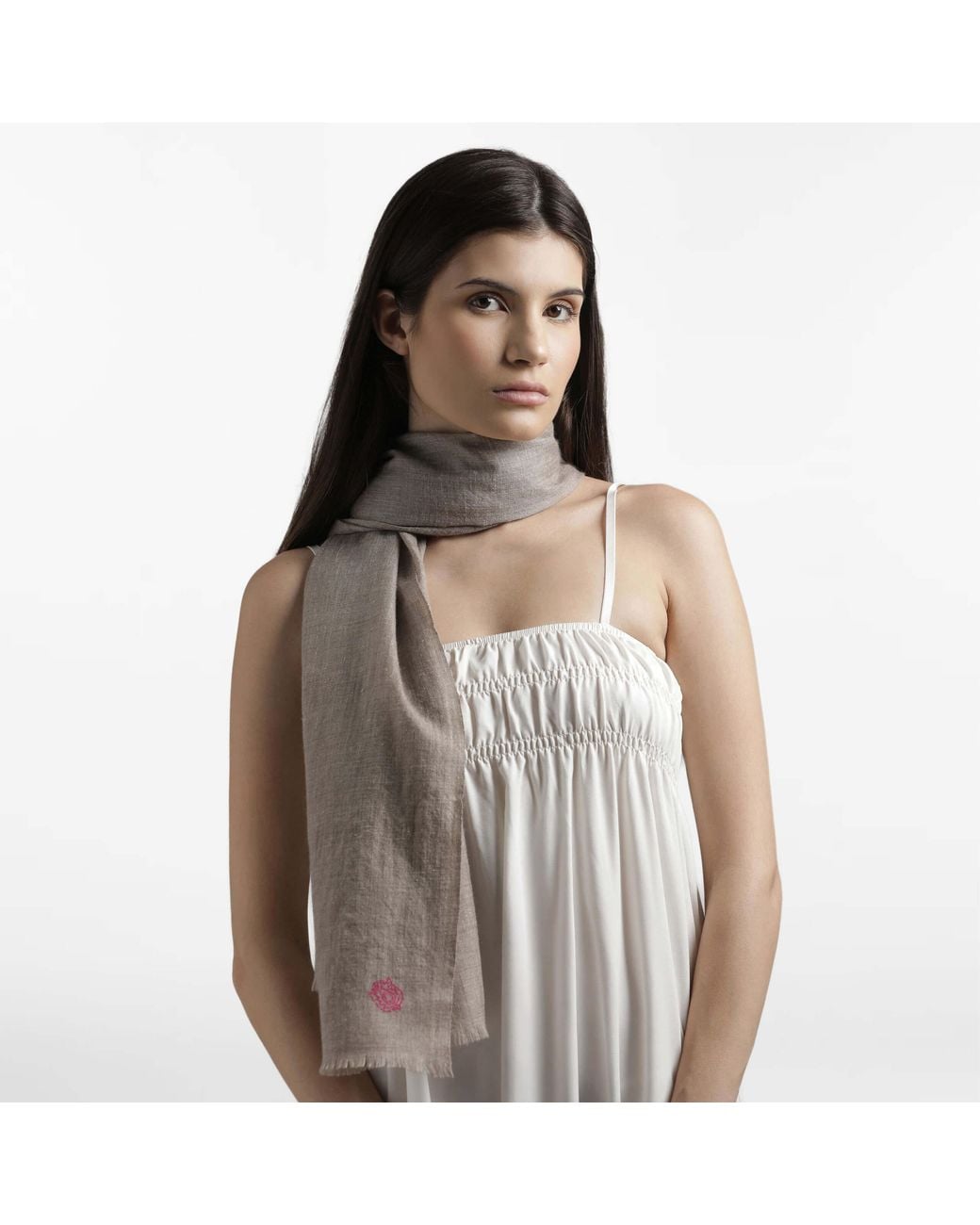 Pink Maharani Gray Neutrals Cashmere Natural Stole – Incredible Colors