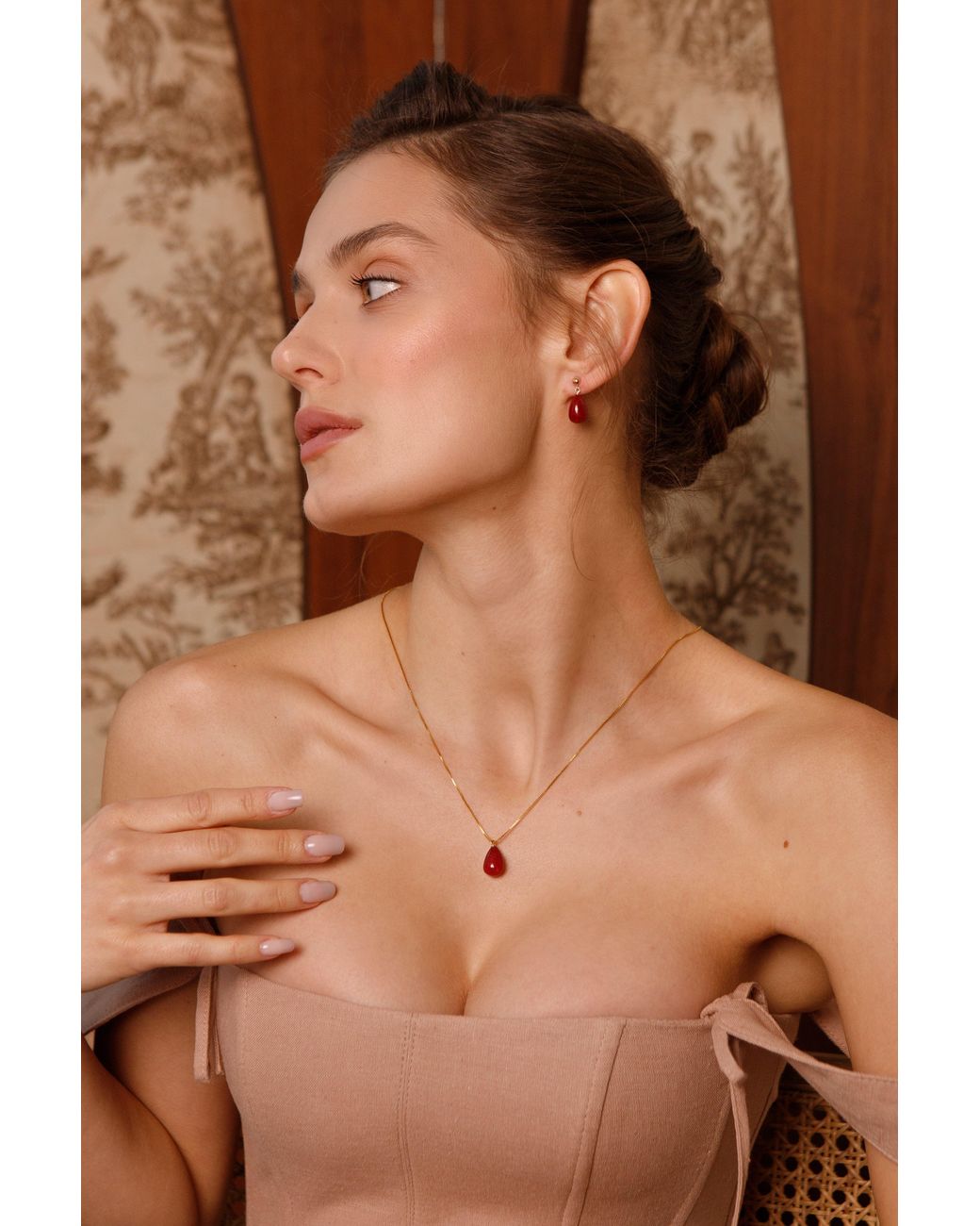 Katy Faye Red July Ruby Earrings