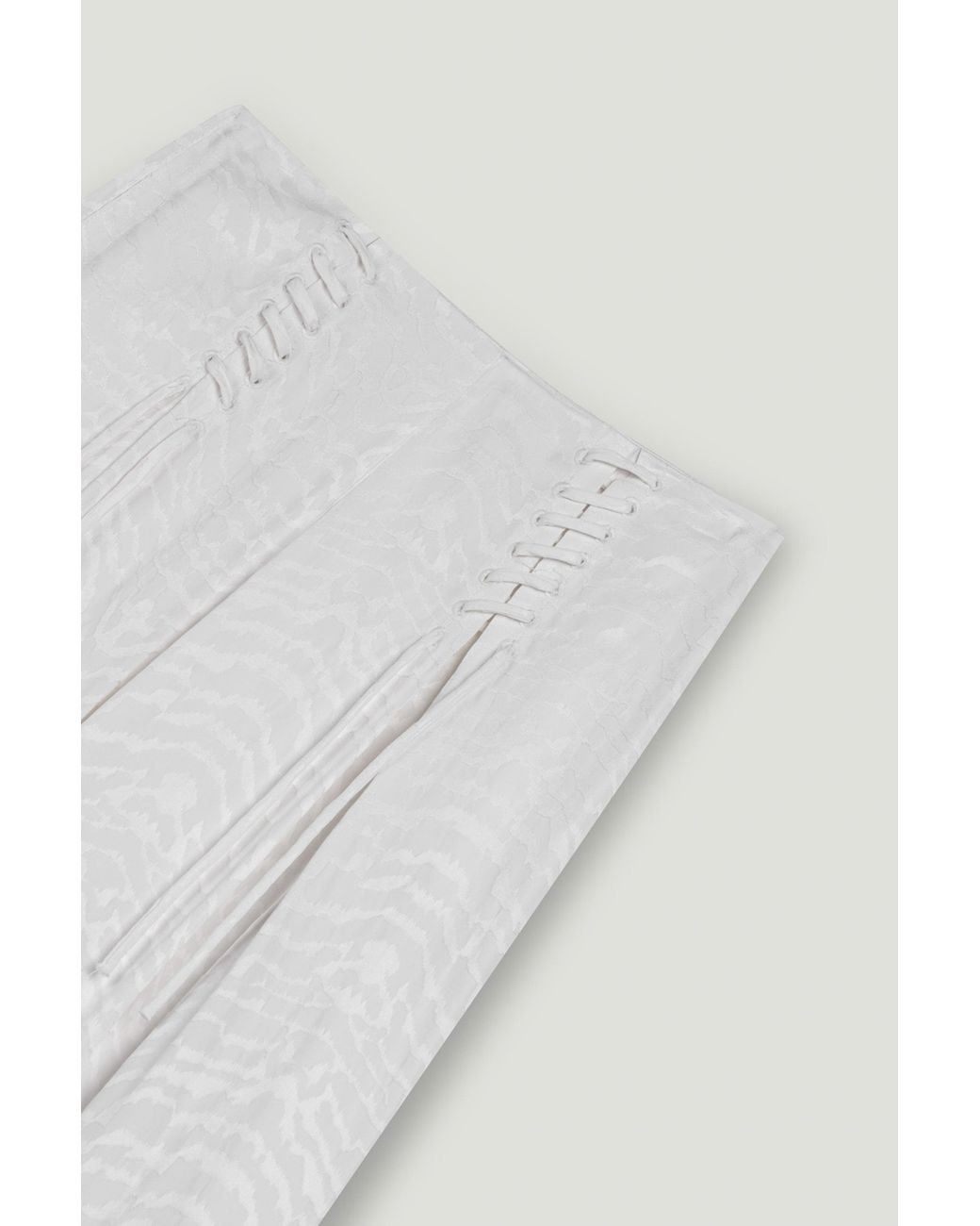 Nocturne White Lace-Up Wide-Leg Pants