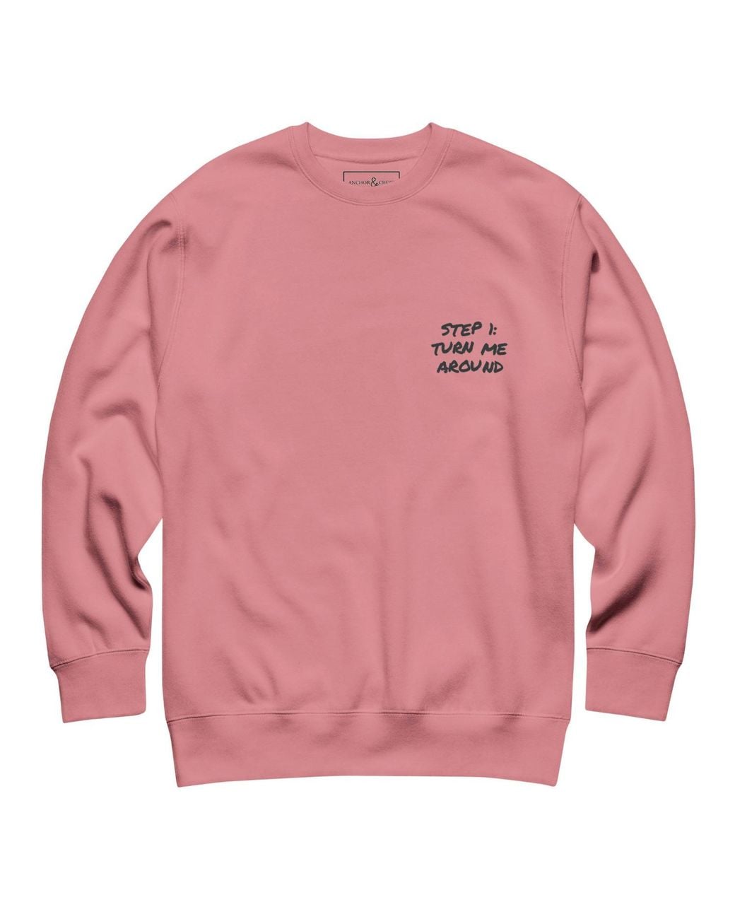 Anchor and Crew Pink Rose Actually Nevermind Annotations Organic Cotton Sweatshirt