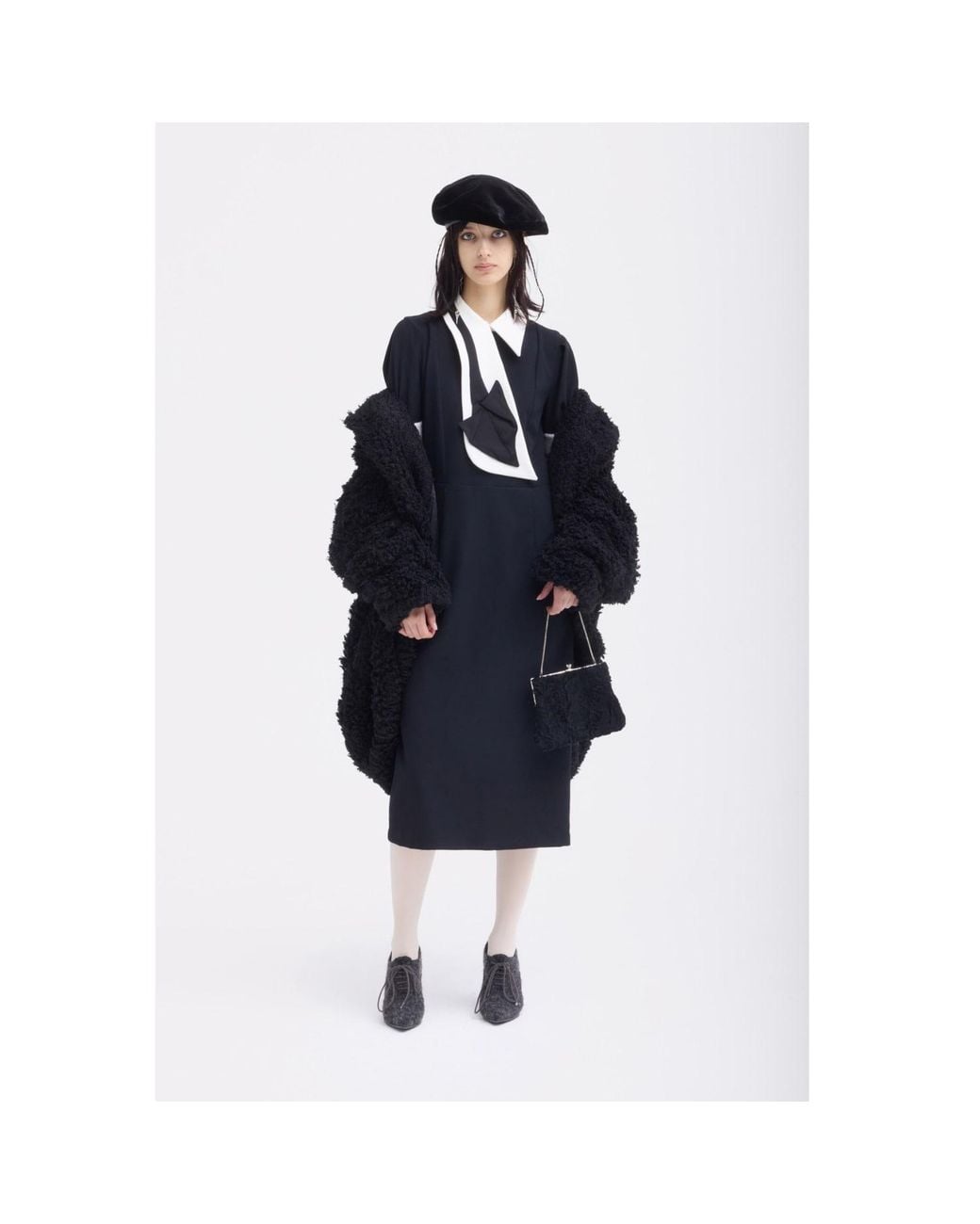 Julia Allert Black Formal Fitted Dress With Collar